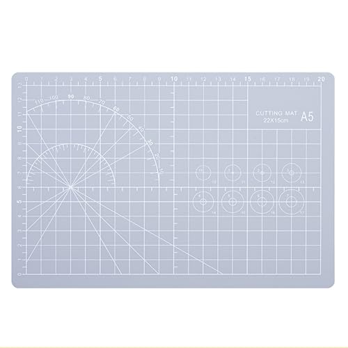 A5 Cutting Mat, Self Healing Sewing Mat, Rotary Craft Mat Double Sided 3-Ply Craft Cutting Board for Sewing Crafts Hobby Fabric Precision Scrapbooking Project Art Supplies, 8.6“ x 5.9”, Grey - color: Gray