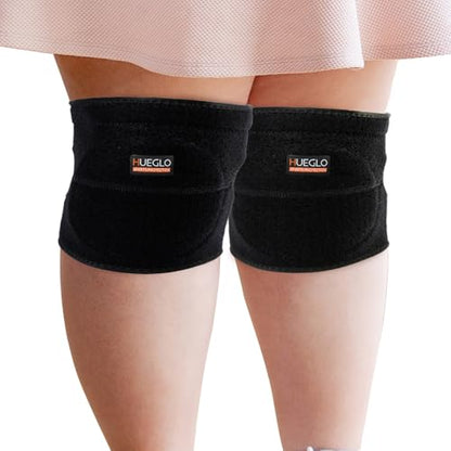 HUEGLO Dance Volleyball Knee Pads for Women Plus Size Soft Cushion,XXL - color: Black, size: XX-Large