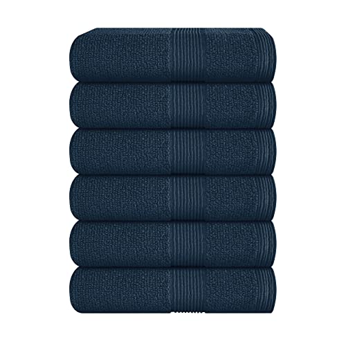 Belizzi Home Ultra Soft 6-Piece Hand Towel Set 16x28-100% Ringspun Cotton - Durable & Highly Absorbent Hand Towels - Ideal for use in Bathroom, Kitchen, Gym, Spa & General Cleaning - Mineral Blue - color: Mineral Blue, size: 6 Piece Hand
