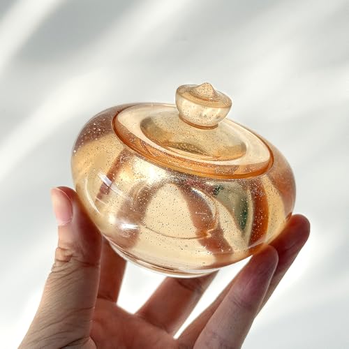 RESINWORLD 3.3'' Trinket Pot and Lid Silicone Mold, Cute Storage Jar Mold for Epoxy Resin, Clay, Plaster