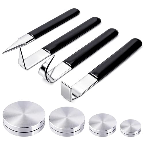 Lainballow 4 Pcs Clay Carving Knife Tools, Metal Pottery Clay Tools with Ceramic Clay Pottery Throwing Trimming Spinner Tool, Pottery Sculpting Tools for Engraving Shaping Styling Clay Sculpture
