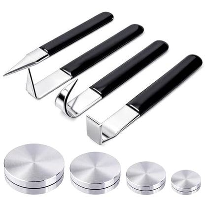 Lainballow 4 Pcs Clay Carving Knife Tools, Metal Pottery Clay Tools with Ceramic Clay Pottery Throwing Trimming Spinner Tool, Pottery Sculpting Tools for Engraving Shaping Styling Clay Sculpture