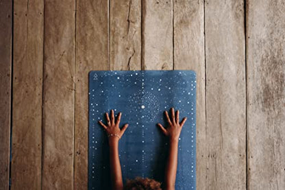 YOGA DESIGN LAB | The Combo Yoga Mat | 2-in-1 Mat+Towel | Eco Luxury | Ideal for Hot Yoga, Power, Bikram, Ashtanga, Sweat | Studio Quality | Includes Carrying Strap! - color: Celestial, size: 3.5mm