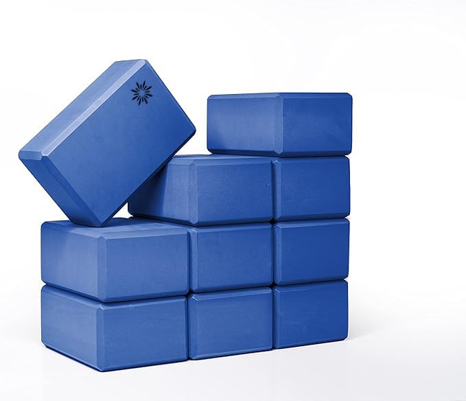 Bulk 4in Foam Yoga Blocks, 10 Pack - color: Blue