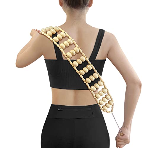 Wood Therapy Massage Tools, Wooden Back Massager Roller Rope - style: Back Massager