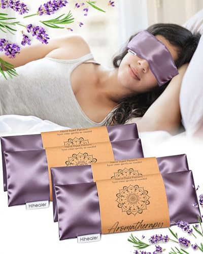 Hihealer Lavender Eye Pillow for Sleeping, Weighted Eye Mask for Spa, Yoga - color: Lilac 4 Pack