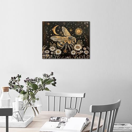 TUMOVO Paint by Number for Adults Bee Adults' Paint-by-Number Kits Bee Flower Color by Number Adults Paint by Numbers DIY Painting by Numbers Arts Craft with Framed, 16 x20 Inch - color: Flower Bee-Framed