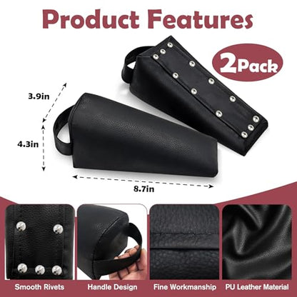 LILXIU 2 PCS Pelvic Blocks Sacral Wedge with Non Slip Bottom & Handle, Pelvic Block for Pelvic Positioning Support, Physical Therapy Positioning Wedges, Black
