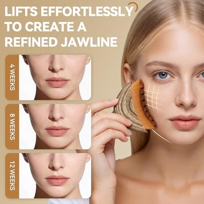 2PCS Lymphatic Contour Face Brush & Stainless Steel Gua Sha Tool Set, for Face and Neck Massage gua sha, Jawline Puffiness, Lifting, Relaxation, Lymphatic Drainage