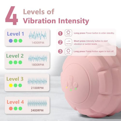Silicone Vibrating Peanut Massage Ball with 4 Intensities - color: Pink