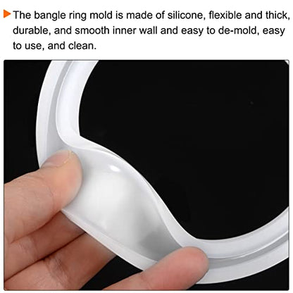 HARFINGTON Bracelet Mold Bangle Ring Mold Silicone Round Epoxy 120mm Wristlet Keychains Mold for DIY Resin Bangle Bracelet Car Key Chain Jewelry Making - size: 115mmx140mm