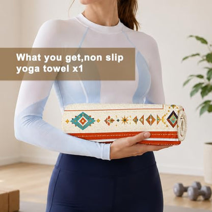 Hot Yoga Towel Non Slip, Ultra-Absorbent Yoga Mat Towel, Soft with Printed Design, Machine Washable, Yoga Pilates Towel Suitable for Exercise, Pilates, Yoga, 72x27in.Two Diamond - color: Two Diamond