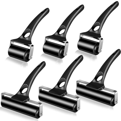 Frienda 6 Pack Rubber Brayer Rollers, 4.7 Inch, 2.2 Inch Hard Rubber Rollers Tool for Printmaking, Ink Application, Block Printing, Stamping, Wallpaper, Gluing, Crafting - size: 2 Inches, 4.7 Inches