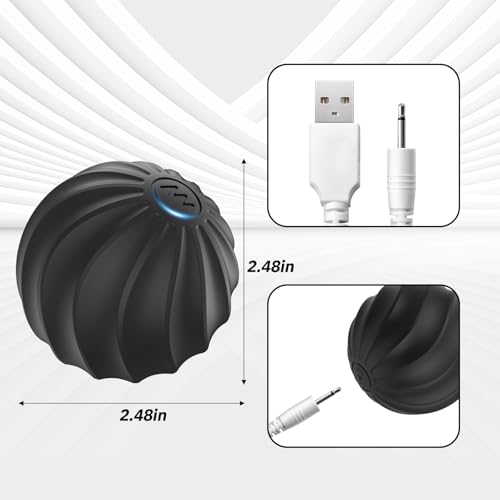 Cordless Electric Massage Ball – USB Rechargeable Portable Massager, Skin-Soft Silicone for Foot, Back, Neck, Shoulder, Full Body Deep Tissue Massage, Muscle Tension Relief