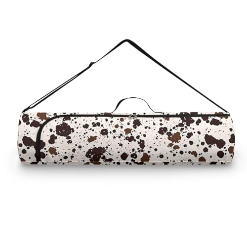 Yoga Mat Bag for Women & Men Full-Zip Yoga Mat Carrier Bag for Class Workout Park with Adjustable Strap - color: Cow Spot Printed