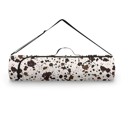Yoga Mat Bag for Women & Men Full-Zip Yoga Mat Carrier Bag for Class Workout Park with Adjustable Strap - color: Cow Spot Printed