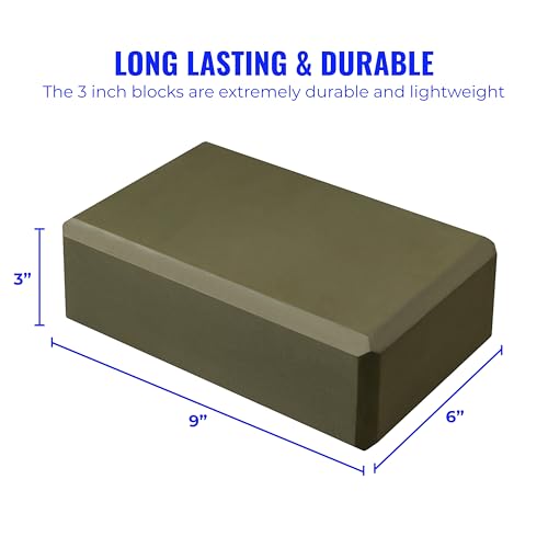 3in Foam Bulk Yoga Blocks, 10 Pack - color: Olive Green