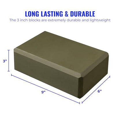 3in Foam Bulk Yoga Blocks, 10 Pack - color: Olive Green