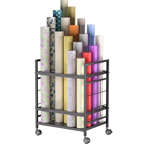 Blueprint Storage Rack, Blueprint Holder with Wheels, Used for Storing Blueprint/Carpet/Map/Poster/Architectural Construction Plan, 20 Slots(3.2" x 3.2"), Silent Wheel for Home, Office, School(Black) - style: 20 Slots - Black