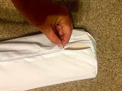 Therapist’s Choice® Bolster Cover with Zipper Closure, Soft & Durable, Size: 6" x 27" (Cover Only, Bolster Not Included) (White Polyester) - color: White Polyester
