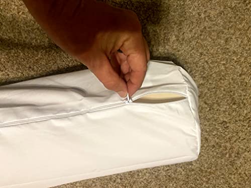 Therapist’s Choice® Bolster Cover with Zipper Closure, Soft & Durable, Size: 6" x 27" (Cover Only, Bolster Not Included) (White Polyester) - color: White Polyester