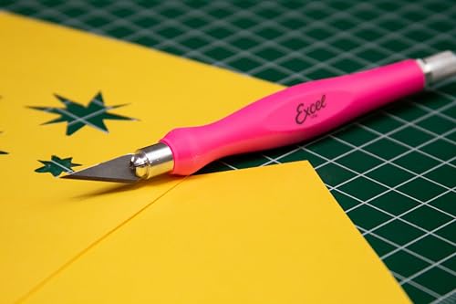 Excel Blades Fit Grip Craft Knife, #11 Blade, Rubber Grip, Pink, USA Made - color: Pink