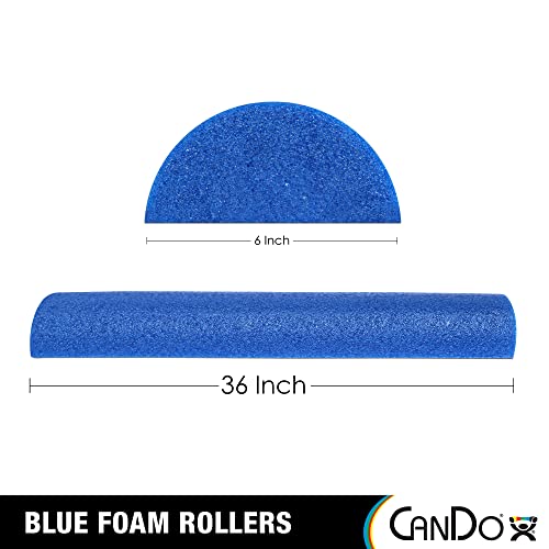 CanDo Blue PE Foam Rollers for Fitness, Exercise Muscle Restoration, Massage Therapy, Sport Recovery and Physical Therapy for Homes, Clinics, and Gyms 6" x 36" Half-Round - size: 6" x 36"