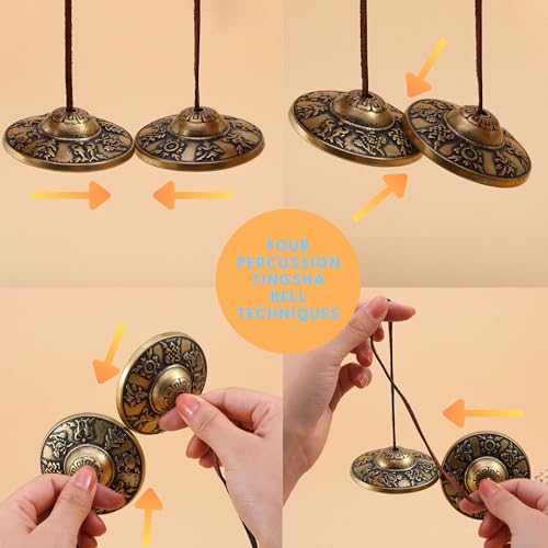 Tibetan Tingsha Cymbals Meditation Chime Bells (8 Lucky Symbols) - color: 8 Lucky Symbols