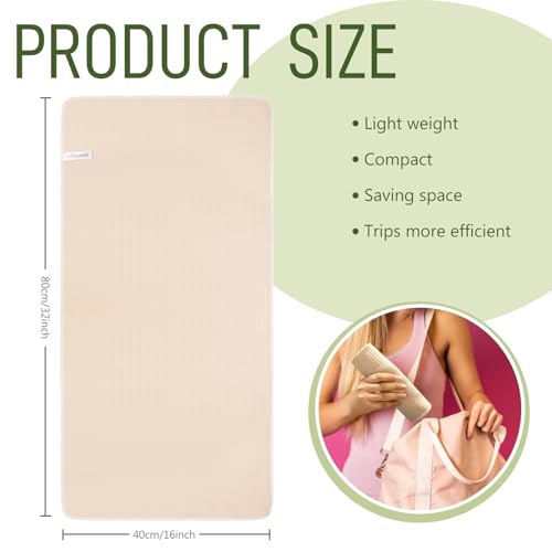 SUNLAND Microfiber Workout Gym Sweat Towels for Men | Fast Drying, Fitness Sports Towel, For Women, Lightweight Multi-Purpose, Hot Yoga Towel - color: Cream, size: 16x32inch