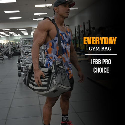Beast Power Gear Gym Duffle Bag, Gray/Black - color: Gray/Black