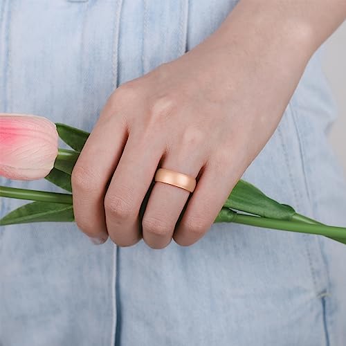 Egnaro Women's Bridal Rings Sets, 6mm Wide, 2mm Thick, Silicone Wedding Rubber Band with Half Size, Inner Arc Ergonomic Breathable Design - color: SETO-Black,Marble,Rose Gold,Pearl, size: 7.5-8