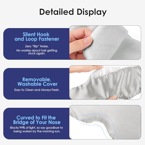 Akakios Weighted Eye Mask Silk Sleep Mask for Sleeping(Gray) - color: Silk-light Gray