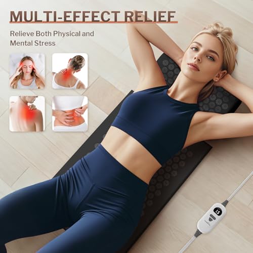 HOMLYNS Heated Acupressure Mat, 6 Heat Levels, 2-Hour Auto-Off
