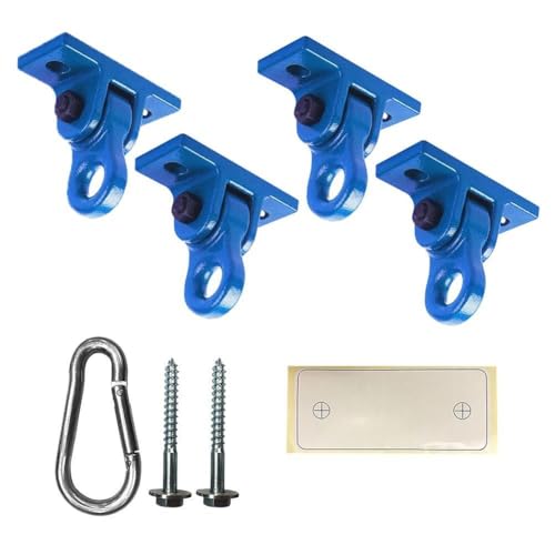 ABUSA Heavy Duty Blue Swing Hangers Screws Bolts Included Over 5000 lb Capacity Playground Porch Yoga Seat Trapeze Wooden Sets Indoor Outdoor (4 Pack) - color: 4 Packs Blue, size: 4 Pack