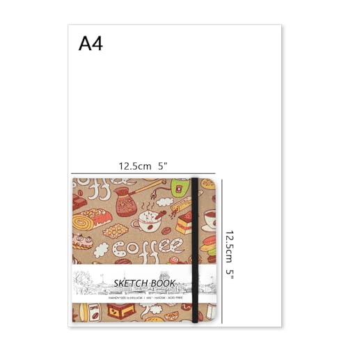 5" x 5" Hardcover Sketch Book,58 Sheets Hardcover Mixed Media Sketch Pad | PU Cover,150 GSM Acid Free Artist Drawing Paper,Travel Journal Blank Notebook for Adults Sketching,Illustration. - color: 150gsm Cloth-afternoon tea