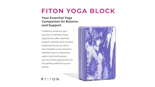 FitOn Yoga Blocks for Stability & Stretch, EVA Foam Exercise Blocks, 2 Pack