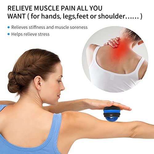 Coolrunner Massage Ball, Manual Roller Massager, Handheld Self Massage Therapy and Relax Full Body Tools for Sore Muscles, Shoulders, Neck, Arms, Legs, Back, Foot, Body (Blue) | Therapy and Relax Full Body Tools for Sore Muscles, Shoulders, Neck, Arms, Le