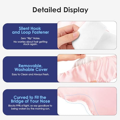 Akakios Weighted Eye Mask Silk Sleep Mask for Sleeping(Pink) - color: Pink