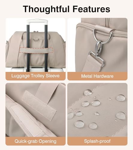Marvolia Gym Bag for Women with Yoga Mat Holder, Khaki - color: Khaki