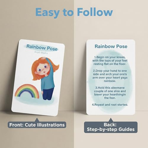 Yoga Cards for Kids - 75 Yoga Meditation Mindfulness Cards for Beginners, Mindful Sensory Play Activities, Exercise Flashcards, Self Regulation Classroom Therapy Suppliesv Autism Special Needs