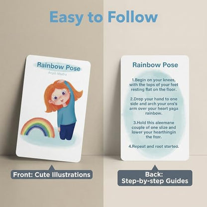 Yoga Cards for Kids - 75 Yoga Meditation Mindfulness Cards for Beginners, Mindful Sensory Play Activities, Exercise Flashcards, Self Regulation Classroom Therapy Suppliesv Autism Special Needs