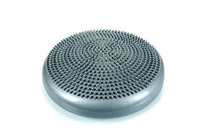 CanDo Inflatable Balance Disc for Balance Training, Proprioception, Strengthening Lower Extremities, Posture, Back Pain, Stress Relief, Restlessness and Anxiety. Silver, 14” Diameter - color: Silver, size: 13.8" diameter
