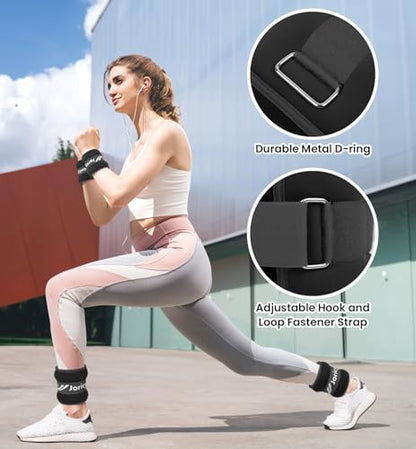 Ankle Weights A Pair of 1/2/3/4/6/8/10/12/20 LBS Wrist Leg Arm Weights for Women Men with Adjustable Straps, Strength weighted for Physical Therapy Running Walking Home Fitness Gym Workout Weight Loss - color: Black