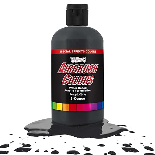 U.S. Art Supply Pearlized Black Pearl Acrylic Special Effects Airbrush Paint - 8oz Ready to Spray Air Brush Paint for Nails, Models, Fabric - Water-Based Air Brush Painting - color: Black Pearl, size: 8 Fl Oz (Pack of 1)
