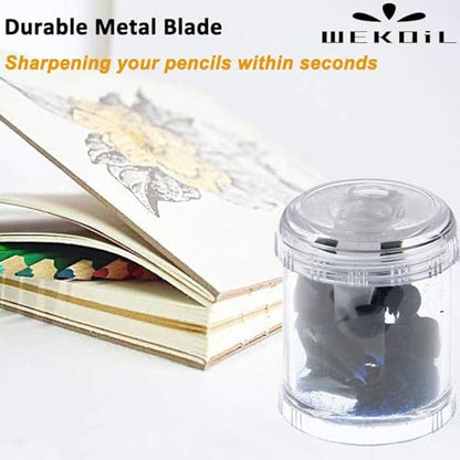 Manual Pencil Sharpener Double Holes Duty Metal Sharp Blade Jumbo Crayon XL Sharpener with Large Round Catches Sharpening Regular Pencils HB Graphite Colored Pencils for Teachers Artists