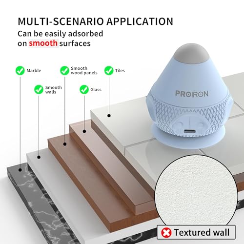 PROIRON Mountable Massage Ball with Suction Cup Pinpoint Deep Tissue Muscle Knot & Sore Relief, Vibration & Heating Trigger Point Massage Tool for Back Neck, Self-Massage Tool - color: Blue
