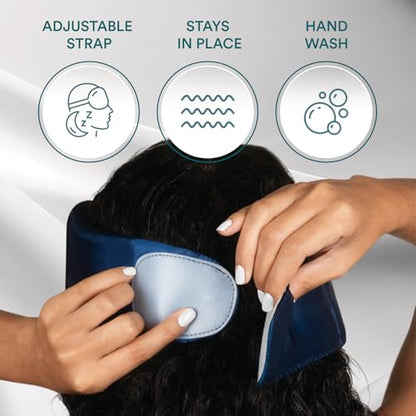 Homedics 100% Silk Sleep Mask, Mulberry Silk, Total Blackout, Nonslip Grip, Adjustable Strap for Custom Fit, Hand Washable, Comfortable for Travel & Home - Midnight Blue - color: Midnight