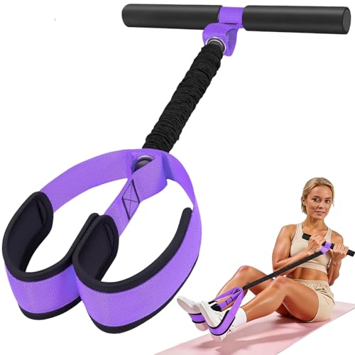 Upgraded Pedal Resistance Band with Handle, Thickened Latex Tubes and Soft Foam Fabric Foot Pedal, Abdomen, Waist,Core/ABS, Arm, Leg,Arms Equipment Gift for Women,Physical Therapy - color: Purple