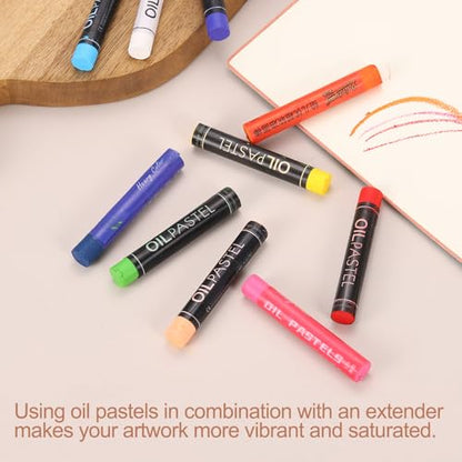 MECCANIXITY 6 PCS Oil Pastels, Soft Oil Chalk Pastels Crayons 11x70mm for Art Painting Drawing Blending, Color Crayons for Art Supplies Beginners, Black - color: Black