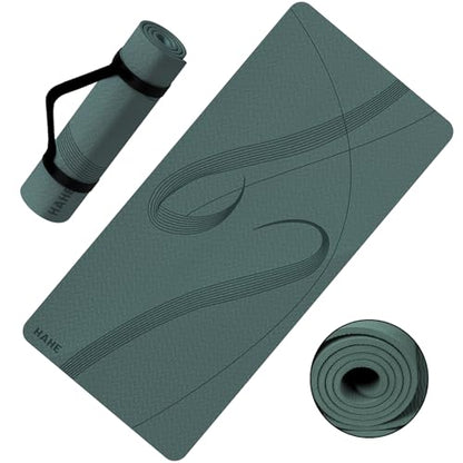 Yoga Mat High Density Exercise Mat, 76"x32"x0.27"Thick Wide & Large Yoga Mat for Women Men, Professional POE Workout Mat for Yoga, Pilates, Fitness & Stretching